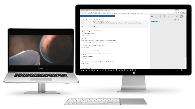 screenshot of the video transcription editor